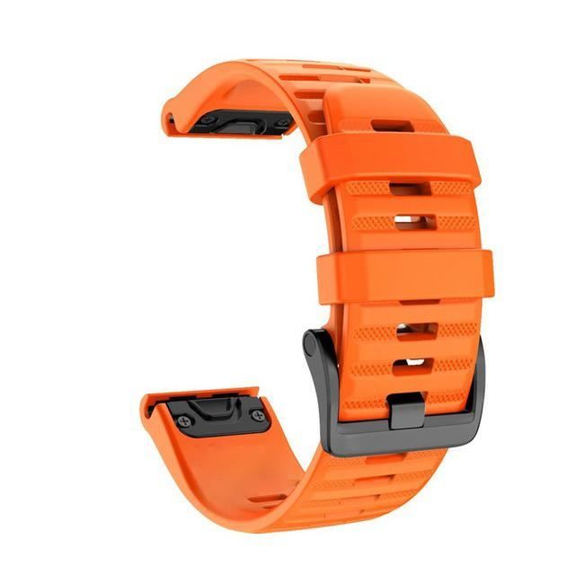 26mm Fenix 6X Pro Orange Bracelet de rechange en Silicone pour montre intelligente