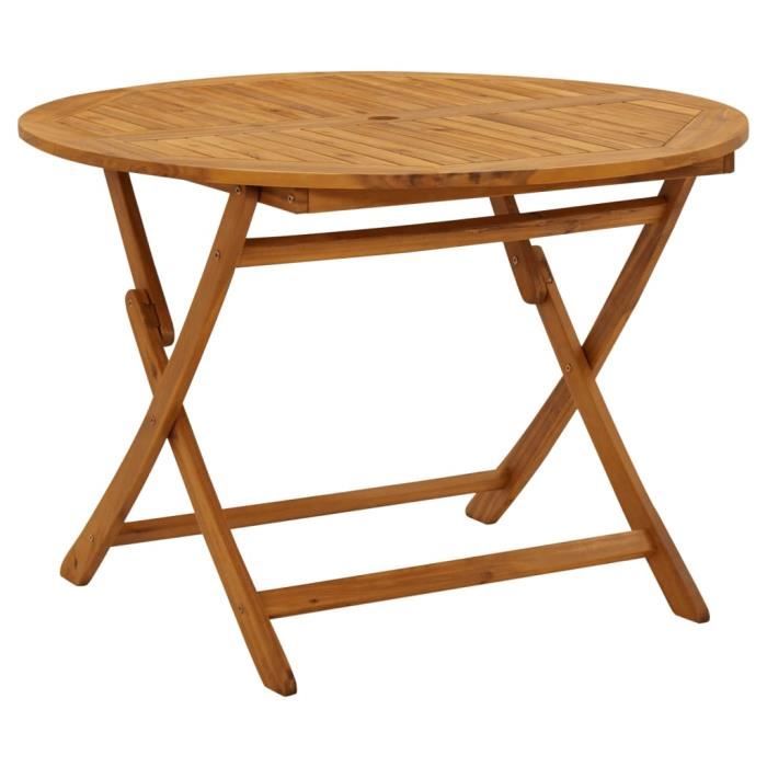 SIB Table pliable de jardin 110 cm Bois d'acacia massif ...