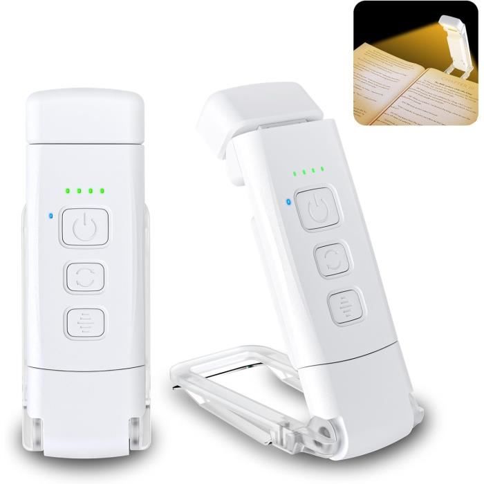 Lampe de lecture - ALYVISUN - Modèle à pince - 3 Modes de Couleur - 5 Niveaux de Luminosité - Rechargeable USB