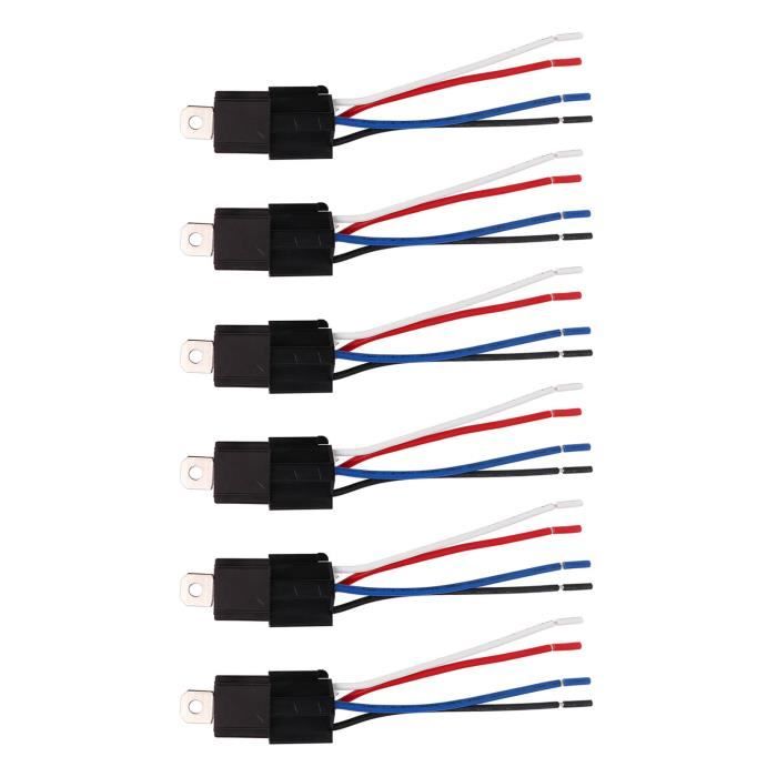 Lot De 6 Relais étanches DC 12V 30A – 4 Broches, Pour Véhicule, Usage Universel, Uxcell