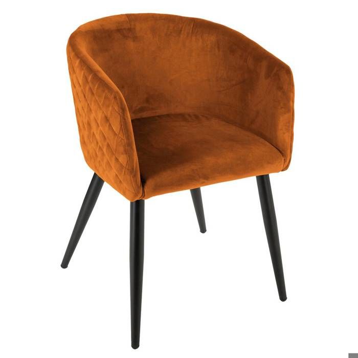 Fauteuil Marlo velours ambre - Atmosphera Créateur dintérieur