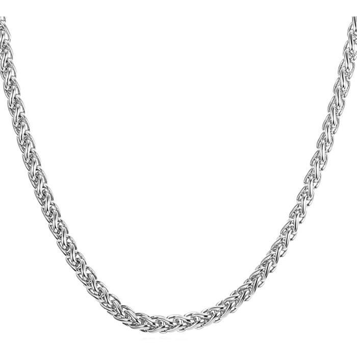 Collier Chaîne Homme Maille Spiga 6mm – Acier Inoxydable/plaqué Or – Longueurs 46 à 76cm – Style Moderne, Cadeau Pour Rappeur, Motard