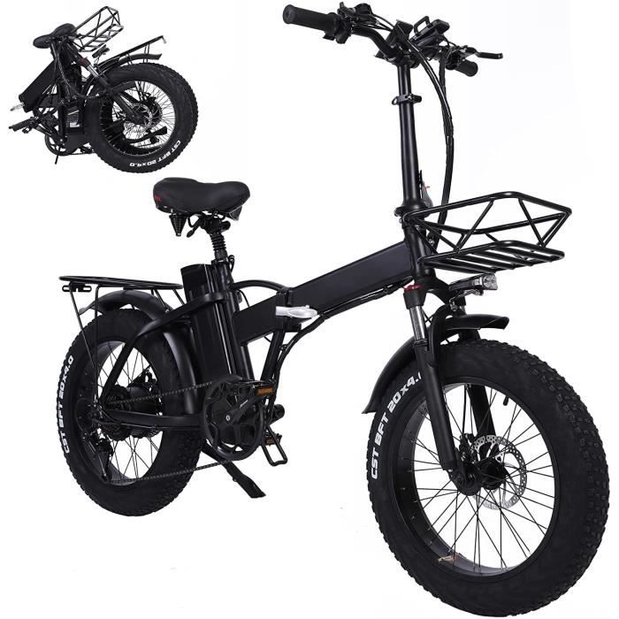 Vélo électrique Pliable Fat Bike 20*4 Pouces - Batterie 48V 15Ah, Autonomie 40-60 Km, Freins à Disque, Tout Terrain
