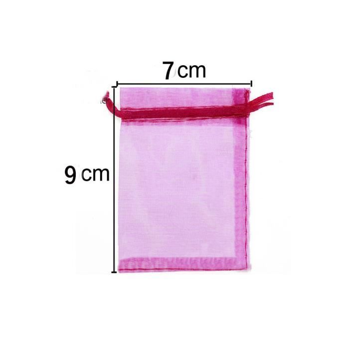 50 Sachets Organza 7x9cm - Sacs Cadeaux Pour Bijoux, Lavande, Bonbons - Mariage, Anniversaire