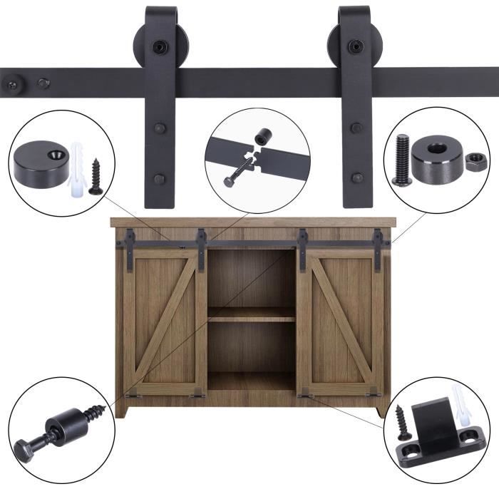 Armoire 2 portes Pinio Country Bois blanchi