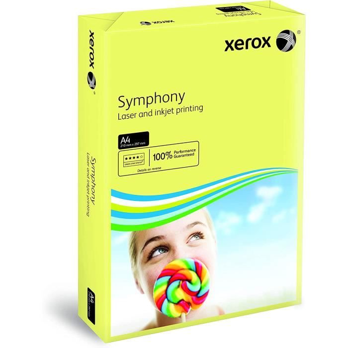 Papier Xerox Symphony Jaune Pastel - 80g/m² A4 - Ramette De 500 Feuilles - Éco-Sourcé