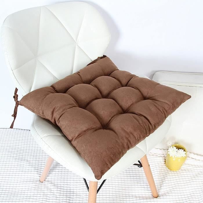 Sweet Home Collection Lot De 2 Coussins De Chaise De Terrasse Rembourrés Confortables En Fibre épaisse Touffetée 48,3 X 48,3 Cm, Blanc