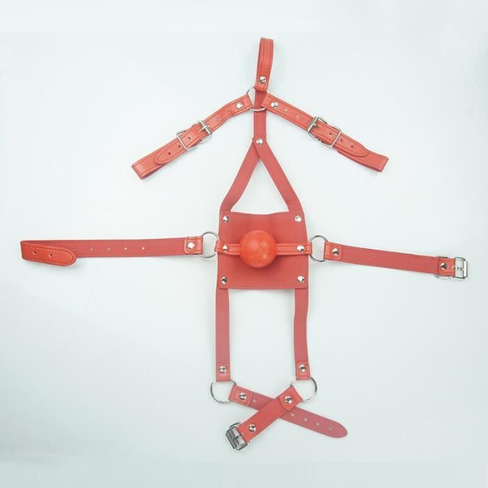 Muselière en cuir BDSM recouverte de silicone,bâillon boule,bouche