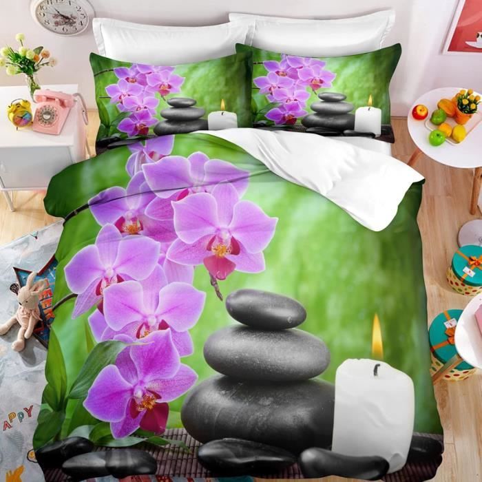 Housse De Couette Anime Demon Hunters 140x200 Cm - Parure Lit 3D Polyester - Taie Oreiller 65x65 Cm Incluse