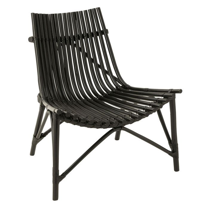 Fauteuil Design en Rotin Margery 84cm Noir Fauteuil Design en Rotin Margery 84cm Noir
