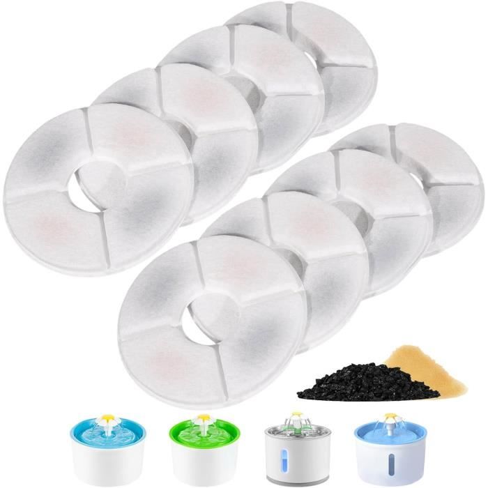Lot De 12 Filtres Pour Fontaine à Eau Chat FEELNEEDY 4L (YPD-C004) - Avec Mousses Et Charbon Actif - 5