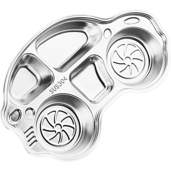 Assiette De Service 3 Compartiments Inox 304 - Lave-vaisselle, Idéale Fête, Pique-nique, Extérieur - 11