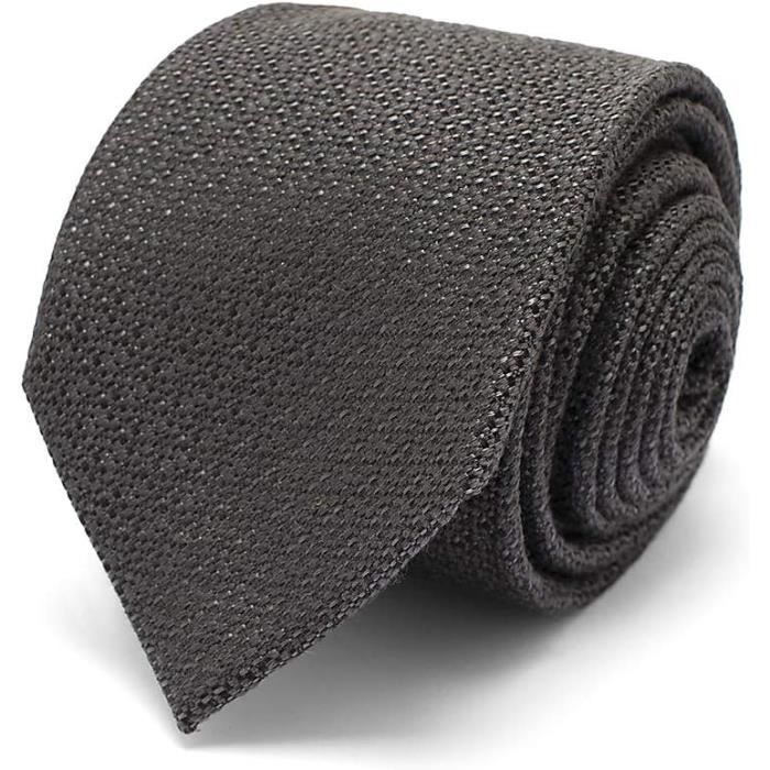 Cravate Homme Noir Étroit Slim Brera 67 - Soie Faite Main, Élégante Pour Mariage Et Affaires
