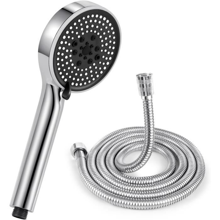 Pommeau de douche avec filtre et filtre anti-calcaire - Pommeau de douche à économie d'eau avec tuyau et support - Système de 15 filtres contre le chlore, le calcaire et la rouille