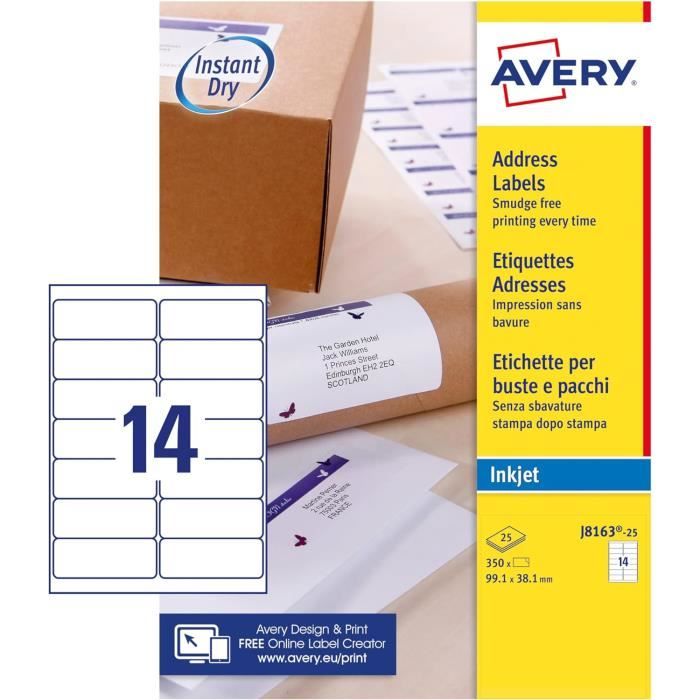 150 étiquettes Autocollantes Blanches A4 - 210 X 99 Mm - 50 Feuilles - UGE03