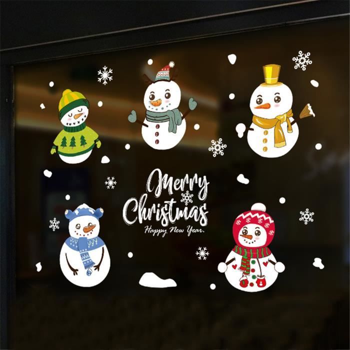 30 Types Noël Fenêtre Vitrine Autocollants Amovibl... - Grandado