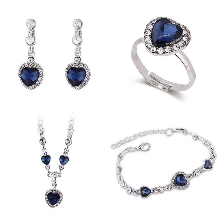 ENSEMBLE COLLIER ET boucles d'oreilles en émail noir « étoile » en
