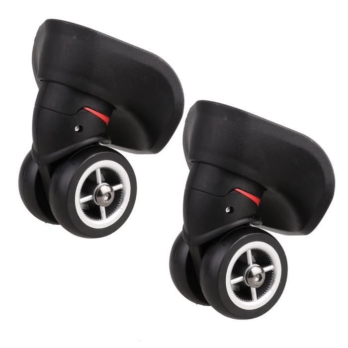 Roues De Rechange Pour Valise - 1 Paire Universelle En PVC Noir, Dimensions 10.8x10.3cm, Facile à Installer