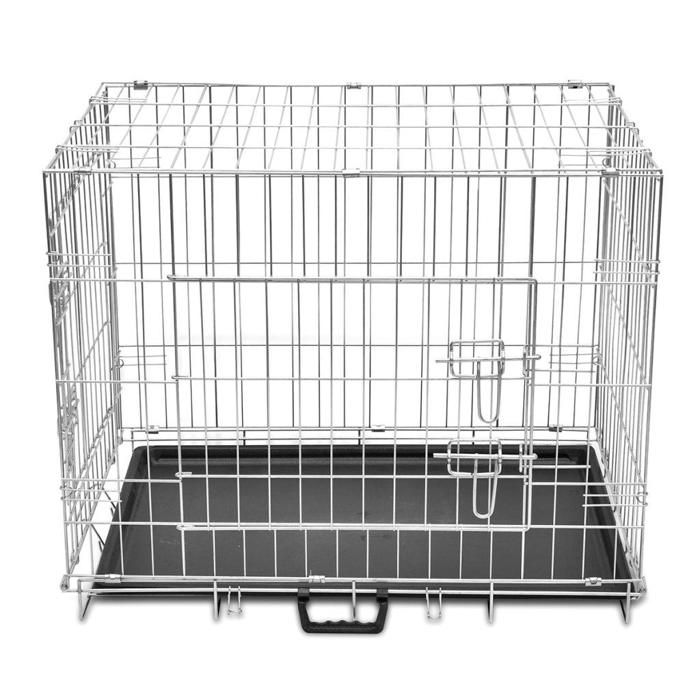 Cage en métal pliable pour chien acier galvanisé 76 x 55 x 61 cm 3702021 Cage en métal pliable pour chien acier galvanisé 76 x 55 x 61 cm 3702021