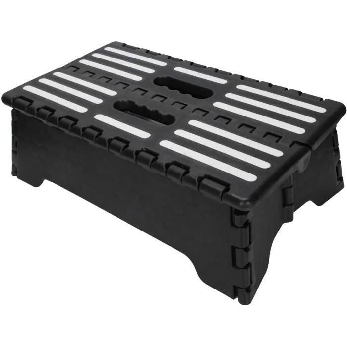 Escabeau Pliable Siwitec 2 En 1 Avec Boîte Rangement - Support 150kg - Tabouret Et Marchepied Portable - Idéal Bricolage