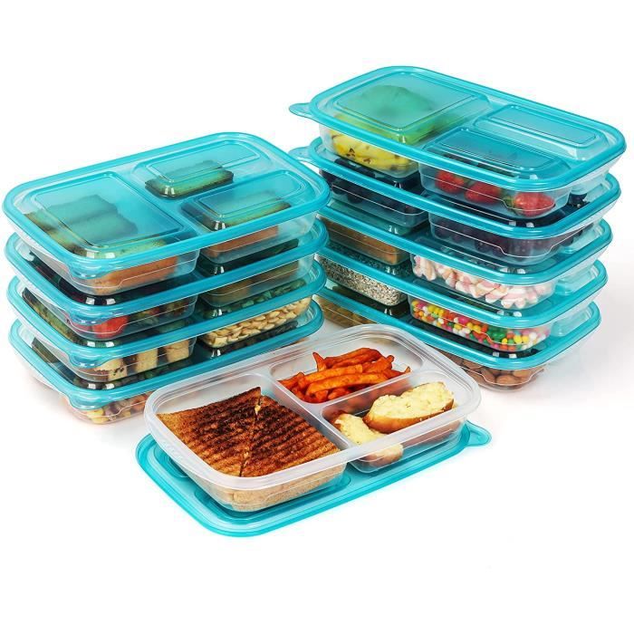 SNZ Boîtes Alimentaires Hermétiques 3 Pièces - Sans BPA, Micro-ondes Et Lave-vaisselle - Meal Prep Et Congélation