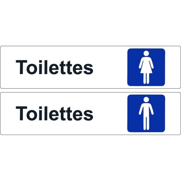 2x Autocollant sticker toilette homme femme wc