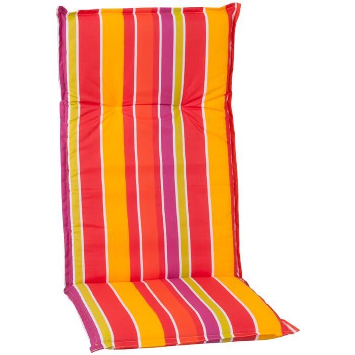 2x Coussins Pour Chaises Extérieures Dossier Haut "Barcelona" 118x50x6
