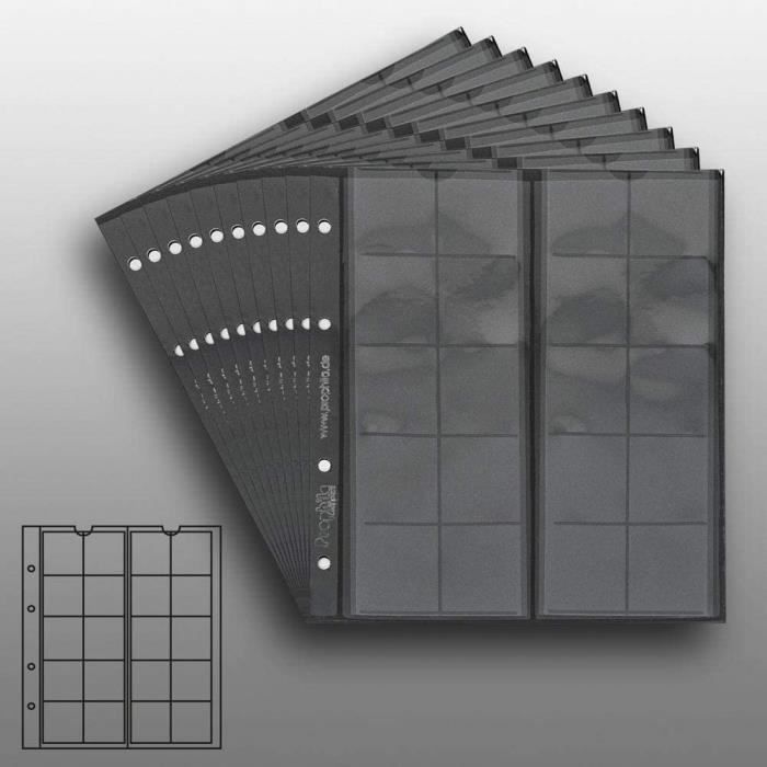 5 Feuilles Prophila Numismatiques 30 Cases – Idéales Pour Pièces Jusqu'à 25 Mm