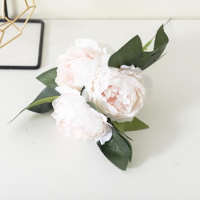 HHD-643 Fleur artificielle en soie pivoine blanche décoration de Banquet de  mariage Bouquet Arrangement de salon de maison fausse - Cdiscount Maison