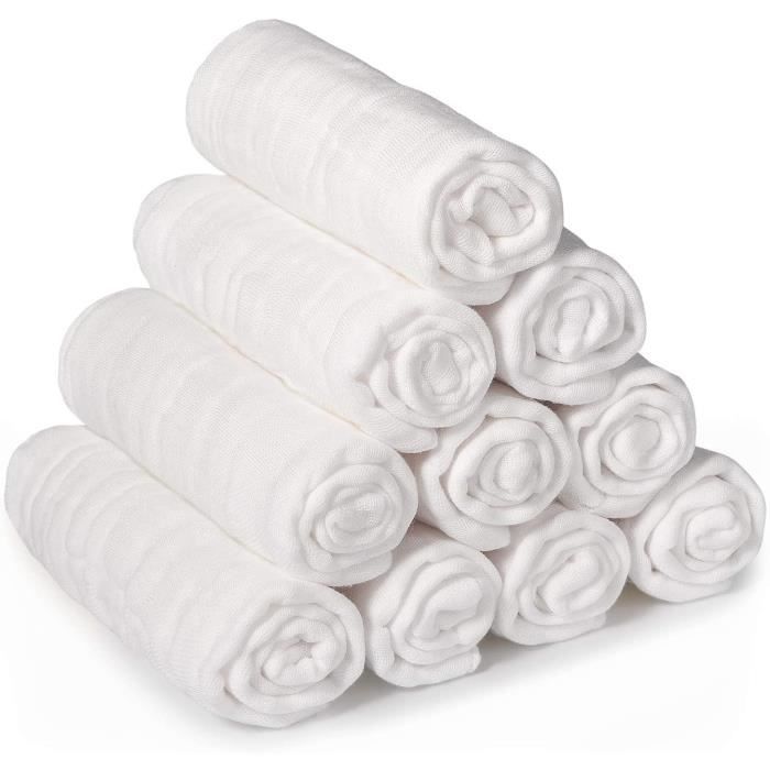 Debarbouillettes Pour Bebe 30x30 Cm Pack De 10 Momcozy Carres De Mousseline Pour Bebe 100 Coton Lavable Serviette Pour Le Visage Cdiscount Pret A Porter