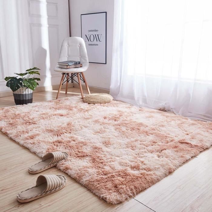 Tapis moelleux à poils longs pour salon et chambre à coucher