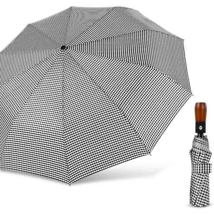 DORRISO Coupe-Vent Poignée en Bois Parapluie Pliant Automatique Ouvrir Fermer Parapluie Hommes Entreprise Compact Parapluie Voyage Ombrelle étanche Portable Parapluie de Voyage Bleu DORRISO Coupe-Vent Poignée en Bois Parapluie Pliant Automatique Ouvrir Fermer Parapluie Hommes Entreprise Compact Parapluie Voyage Ombrelle étanche Portable Parapluie de Voyage Bleu