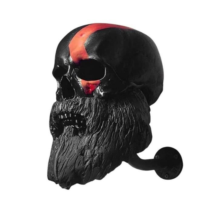 Crâne de casque de moto avec porte-casque de barbe, support mural pour  casque de moto