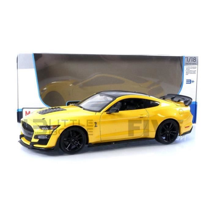 Voiture Miniature de Collection - MAISTO 1/18 - FORD Shelby GT500 Mustang - 2020 - Yellow / Black - 31452Y