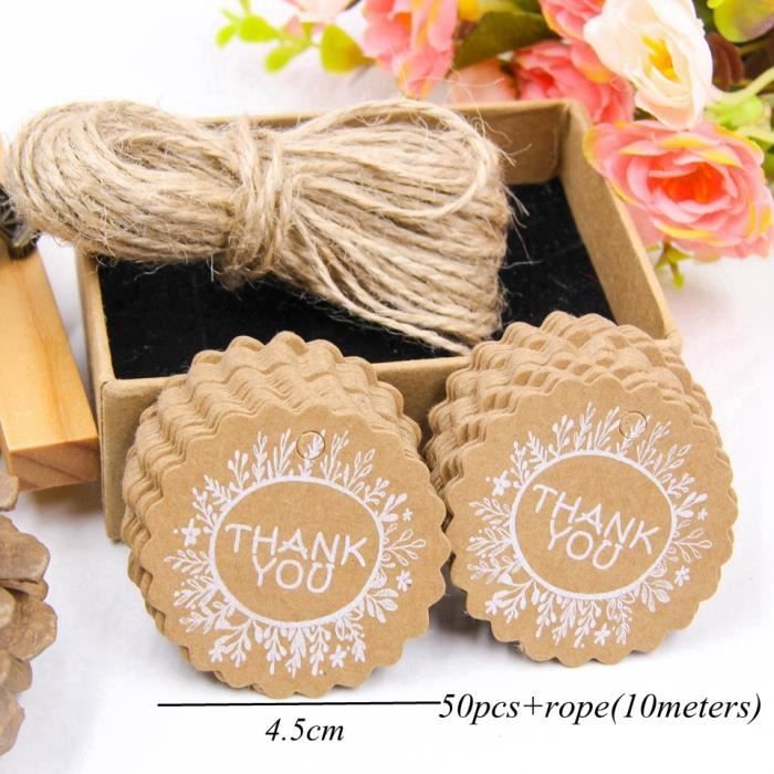 100 Étiquettes Cadeaux Rondes En Kraft - Vierges - Avec Ficelle Jute Et Coton - Pour Noël, Mariage, Prix