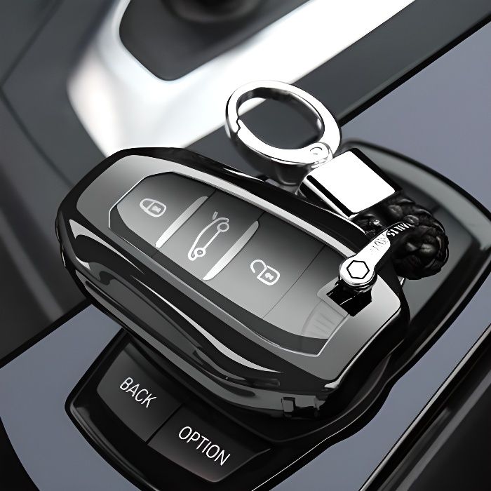Coque clé,Coque pour clé télécommande intelligente de voiture en TPU  souple, pour Peugeot 208, 308, 508 - Type black with keychain#B - Cdiscount  Auto