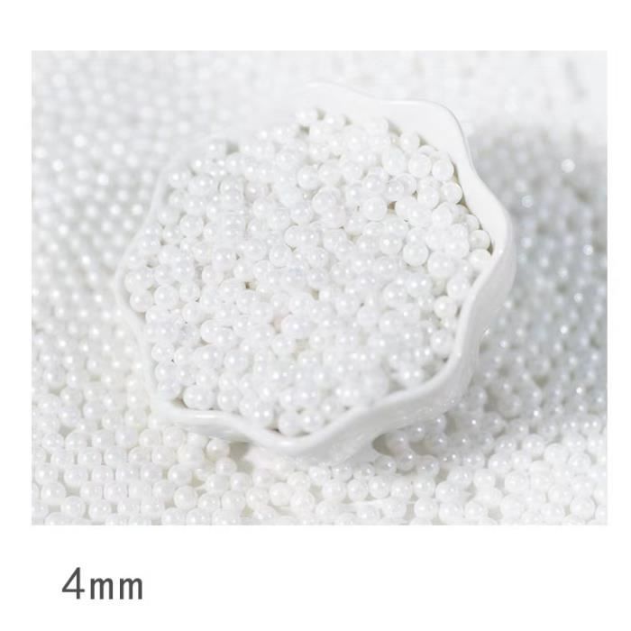 10g - 4 mm - Perles Blanches Comestibles, Boule De Sucre En Perle, Fondant, Cuisson De Gâteau, Saupoudrages D