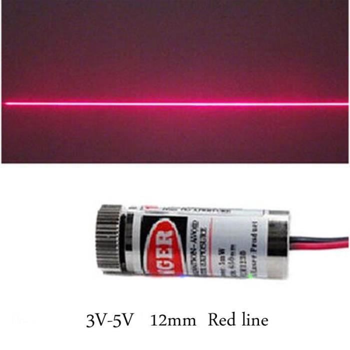 Lot De 2 Modules Laser Ligne Rouge 650nm 5mW - Réglables - Alimentation 5V - Pour Bricolage