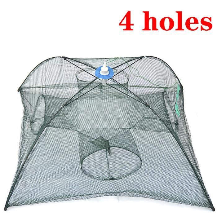 Filet De Pêche Pliable Rond – Piège à Poisson, Homard, Crevettes, Nylon, 80x80x35 Cm