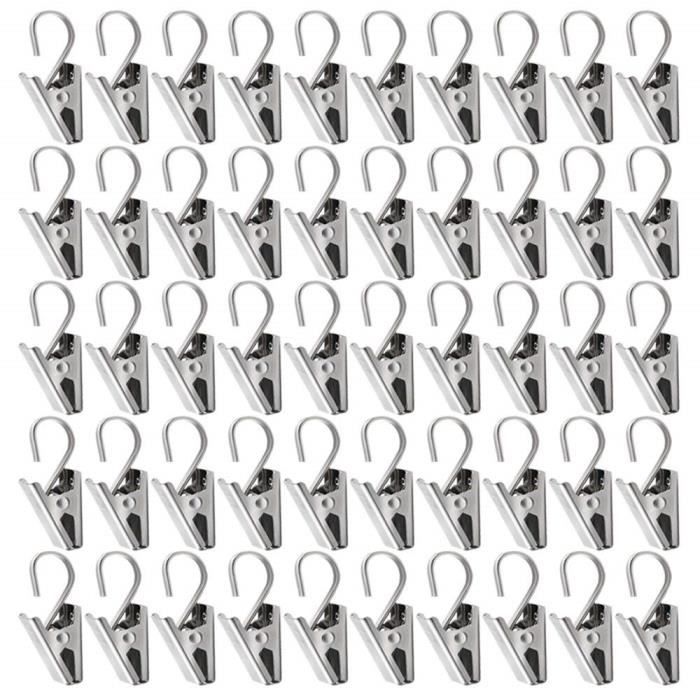 Magiin 30pcs Anneaux pour Rideaux de Douche//Rideaux de Maison Noir avec Clips en Fer
