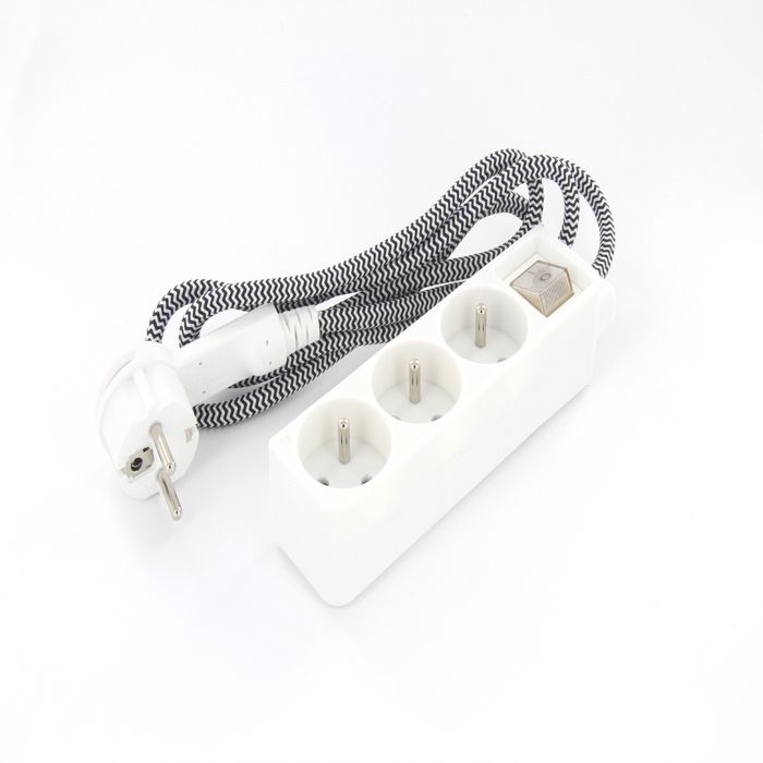 Mini Multiprise Mini multiprise 3x16A fiche plate - noir/blanc - Chacon - Cdiscount ...