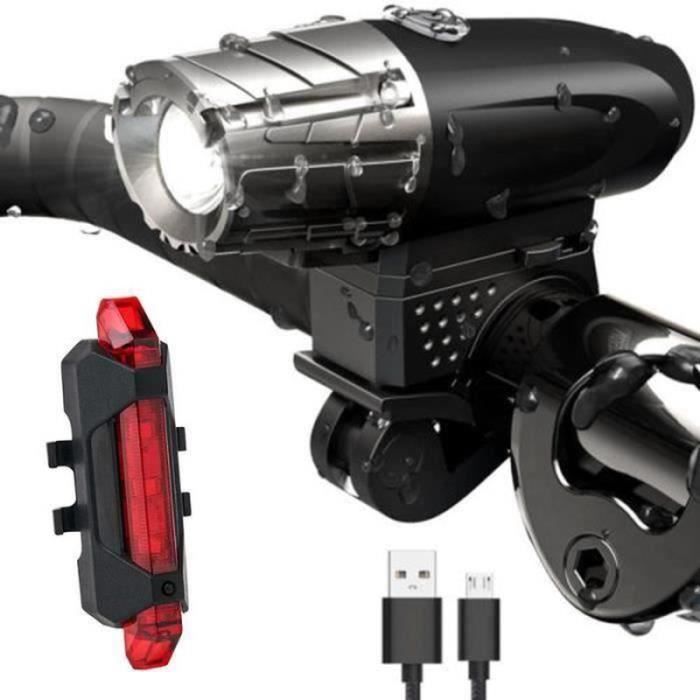 WASAGA Lumière De Vélo, Phare Avant De Vélo Ultra-Lumineux Rechargeable Par USB De 1 200 Lumens, IP65 étanche 6 Modes De Cyclisme Lampe Torche Parfaite Pour La Nuit