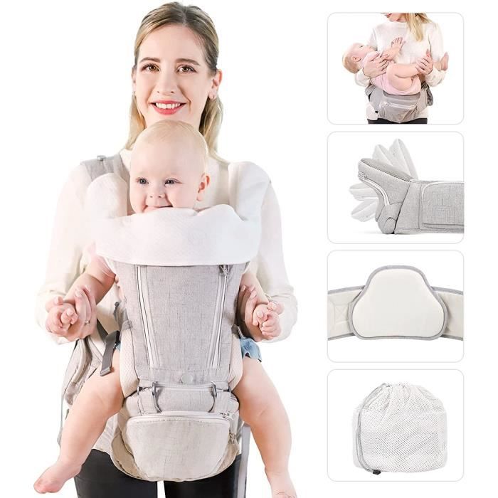 Porte-Bébé Ergonomique Viedouce - Multiposition, Pur Coton Respirant, 3 à 48 Mois (3,5-20kg)