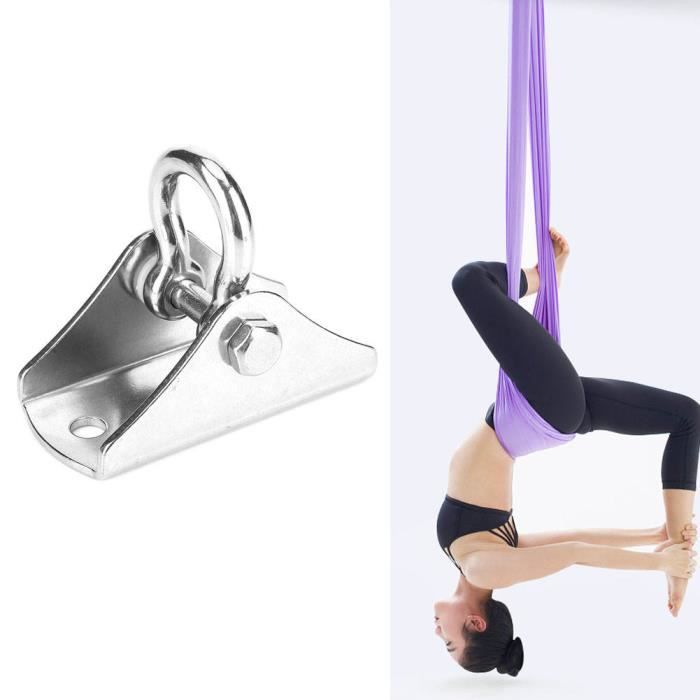 Support D'hamac & Yoga Aérien - Soie Violette 20 Pieds - Kit Complet Acier/nylon - Universel