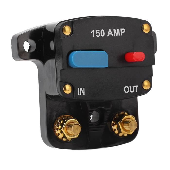 Support Audio Fusible Disjoncteur 30A-300A - Noir, IP67, 12-48V DC - Pour Installation Audio Voiture