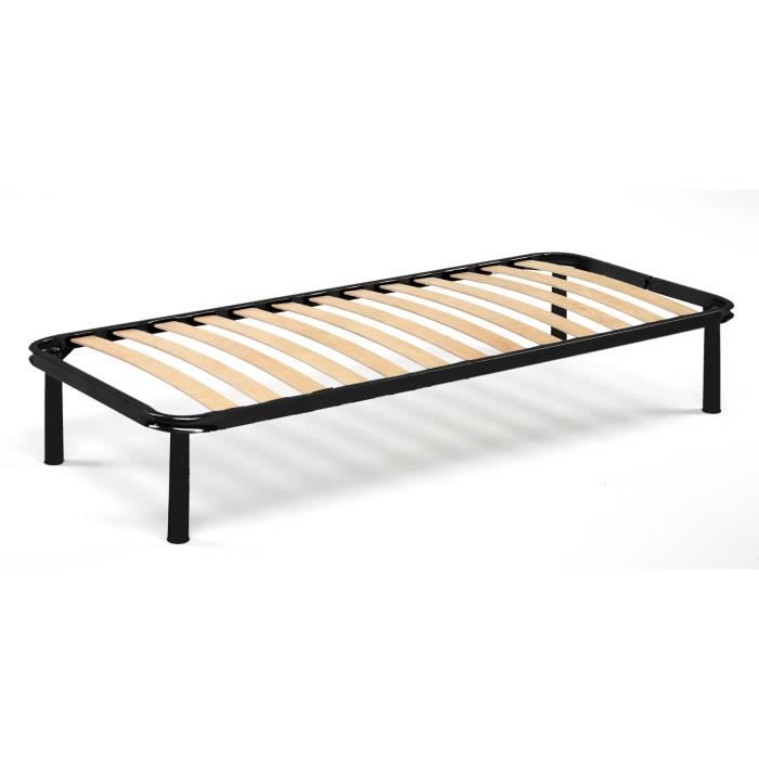 Sommier à Lattes Bouleau 80x180cm - 14 Lattes Naturel - Confort Maxi Pour Lit Standard