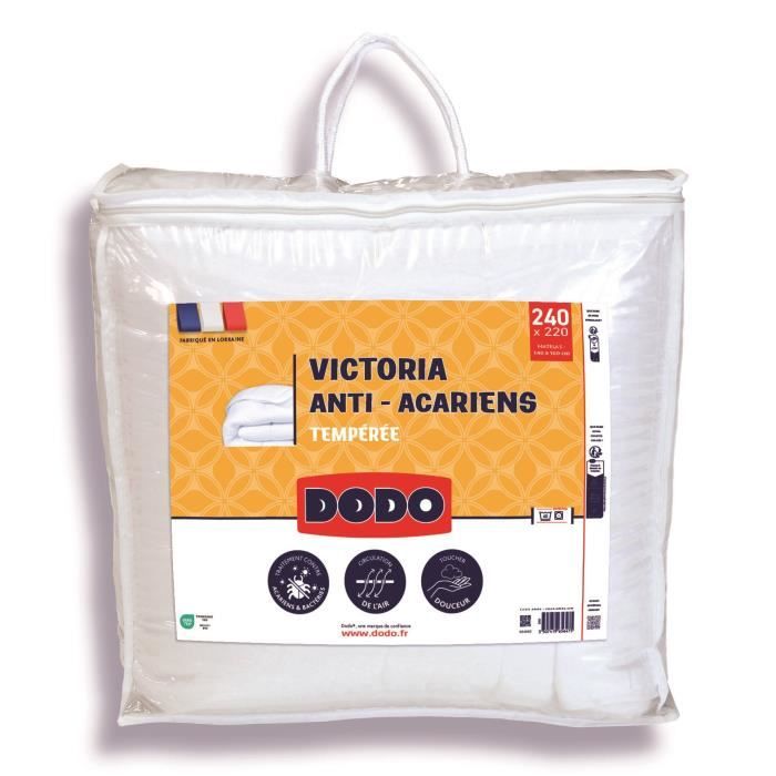 Couette Tempérée 300gr/m² - DODO - VICTORIA - Anti-Acariens - 220 x 240 cm - Blanc