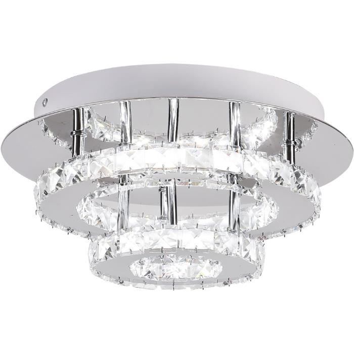 Cainjiazh 18" lustre en cristal plafonnier encastré moderne Grand