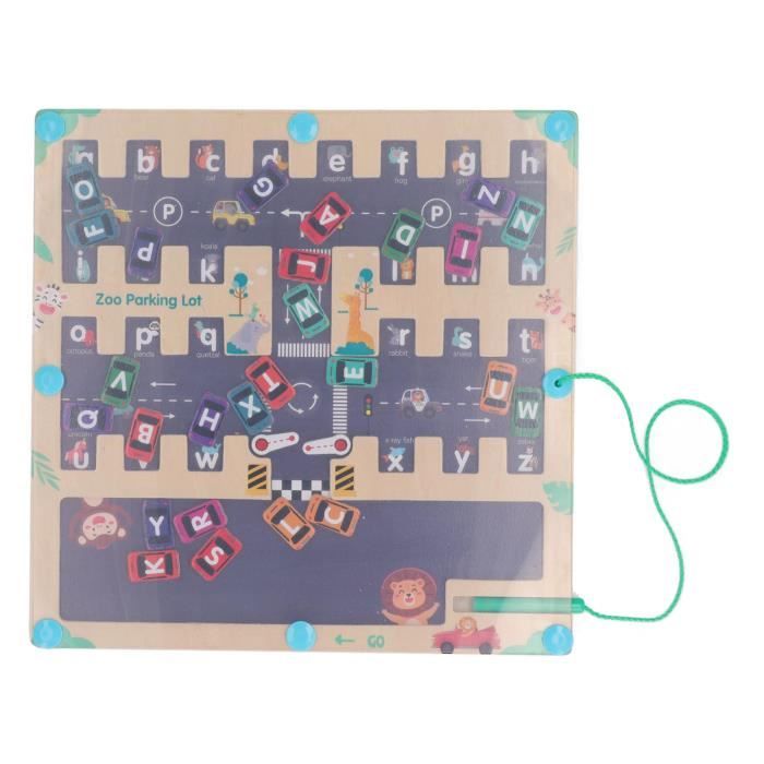 Jeu Magnétique Parking Labyrinthe En Bois - Apprendre L'alphabet - Jouet Montessori 3-6 Ans - 9