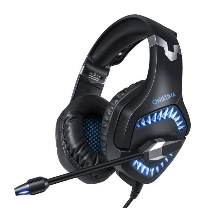 Casque PC Beexcellent GM-1 Casque gaming pour PS4 XBOX One Noir et Bleu